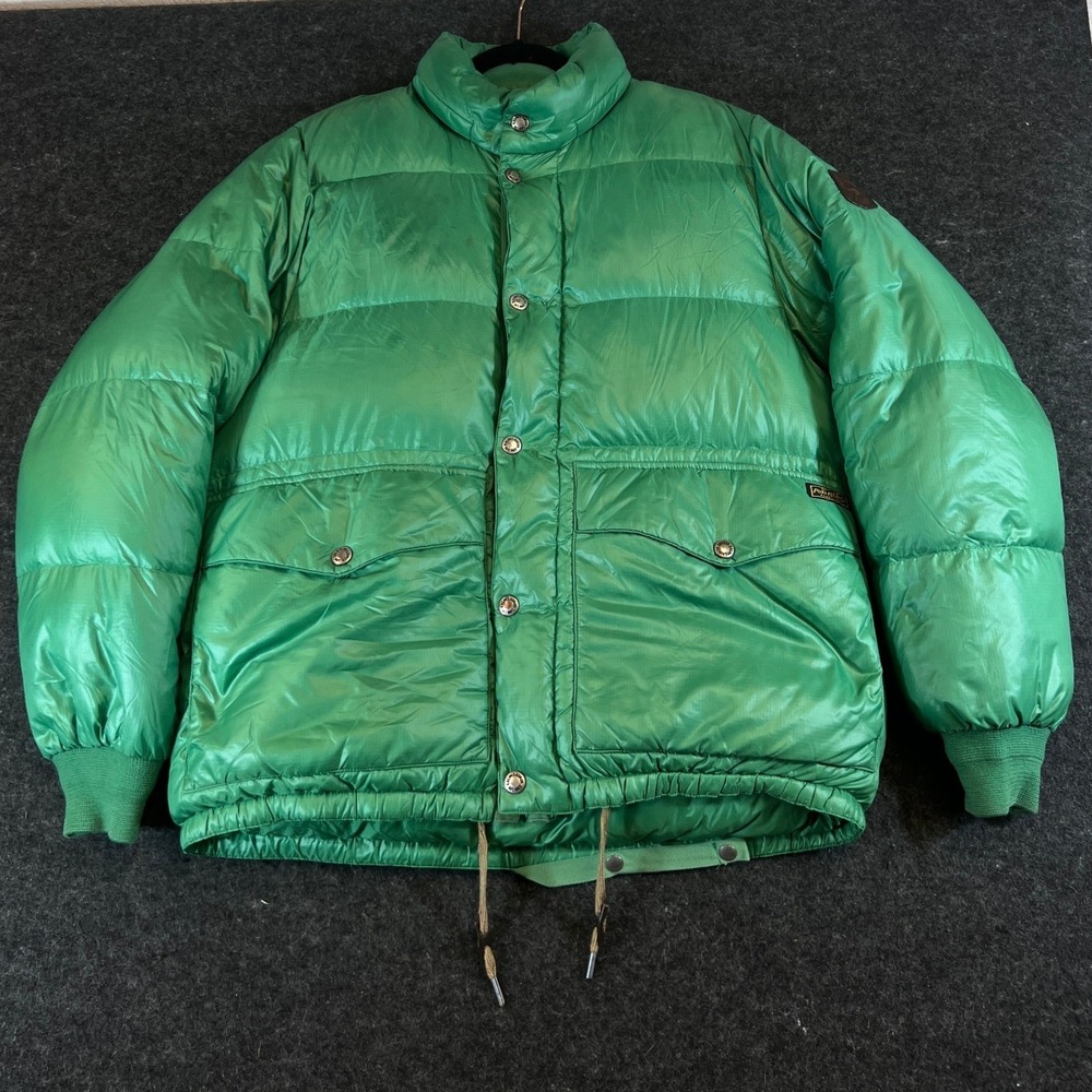 VTG Polo Ralph Lauren Puffer Jacket Mens Medium Green Ripstop Down Gorpcore 90s